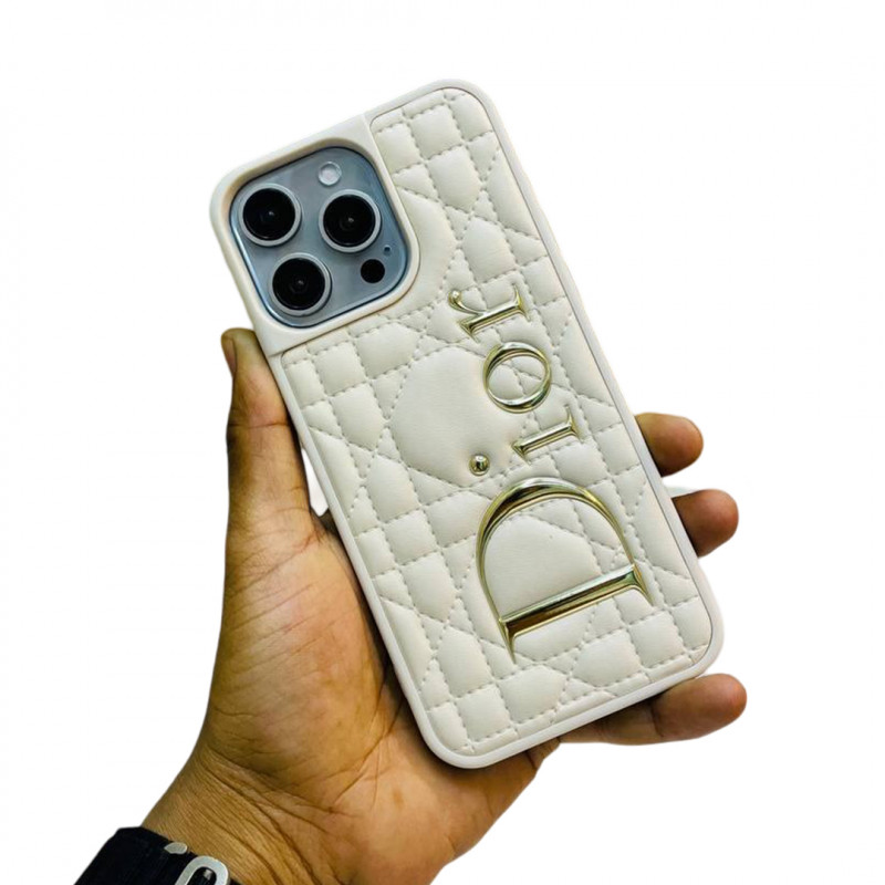 Luxury Dior Print Puffer Case For iPhone 12 To 16 Pro Max